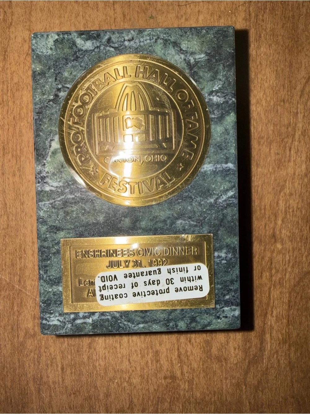 Vintage 1992 Pro Football Hall of Fame Festival Marble Paperweights Canton Ohio